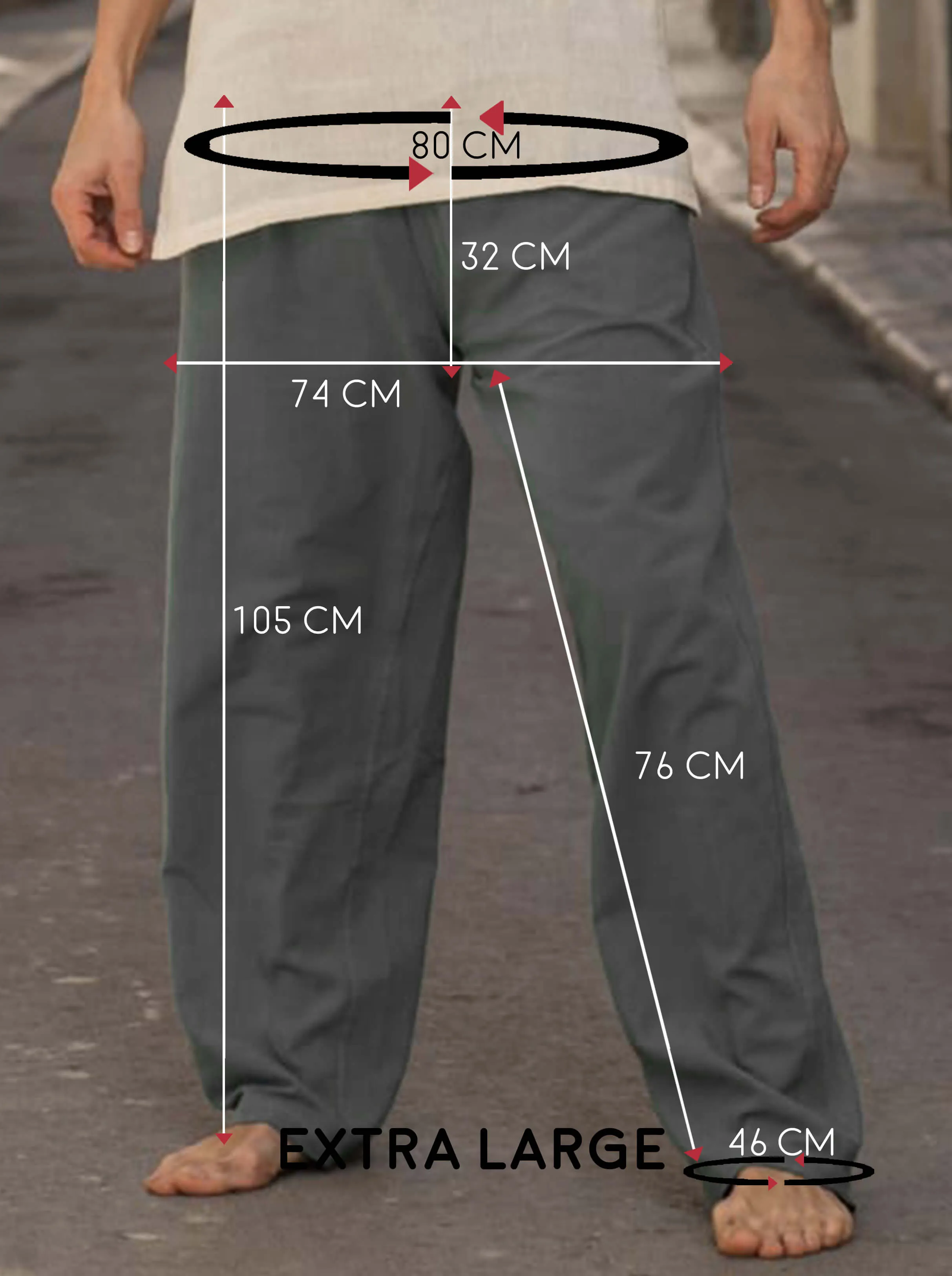 Grey Cotton Drawstring Pants