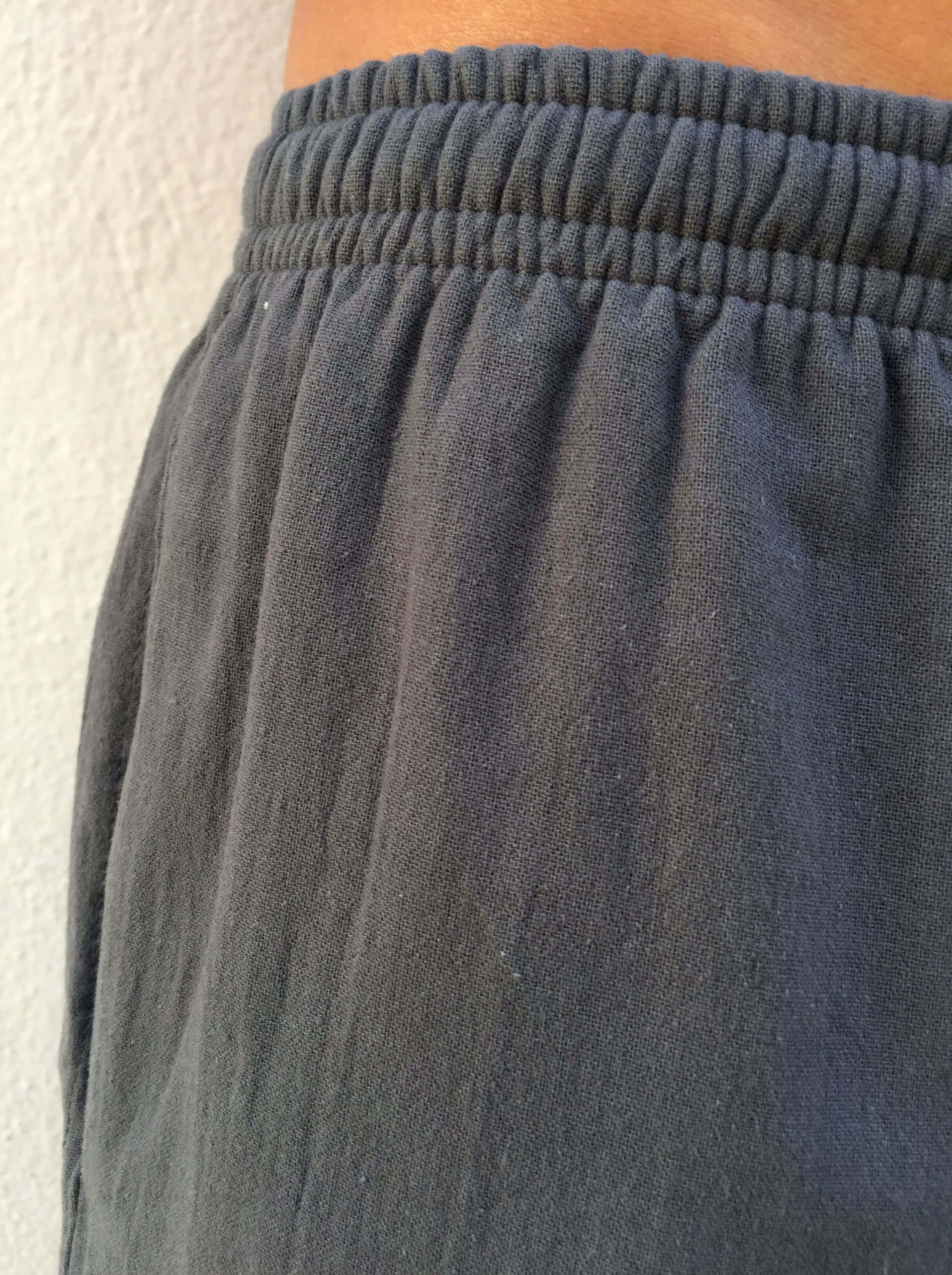 Grey Cotton Drawstring Pants