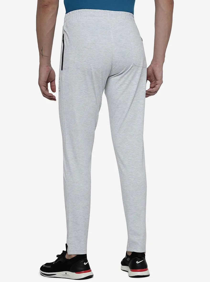 Grey Melange Solid Slim Fit Track Pant | JadeBlue