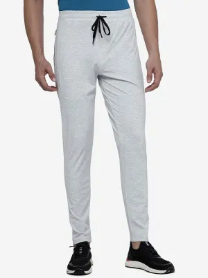 Grey Melange Solid Slim Fit Track Pant | JadeBlue