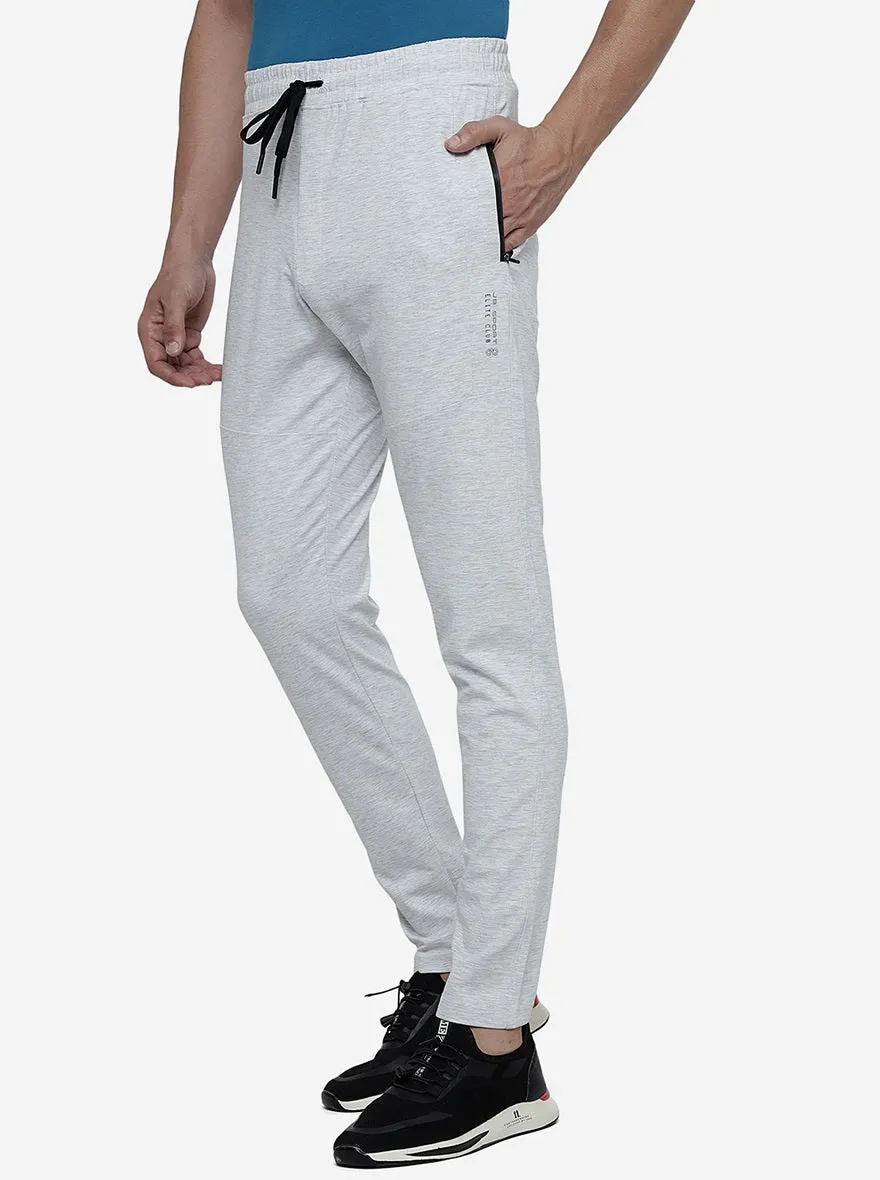 Grey Melange Solid Slim Fit Track Pant | JadeBlue