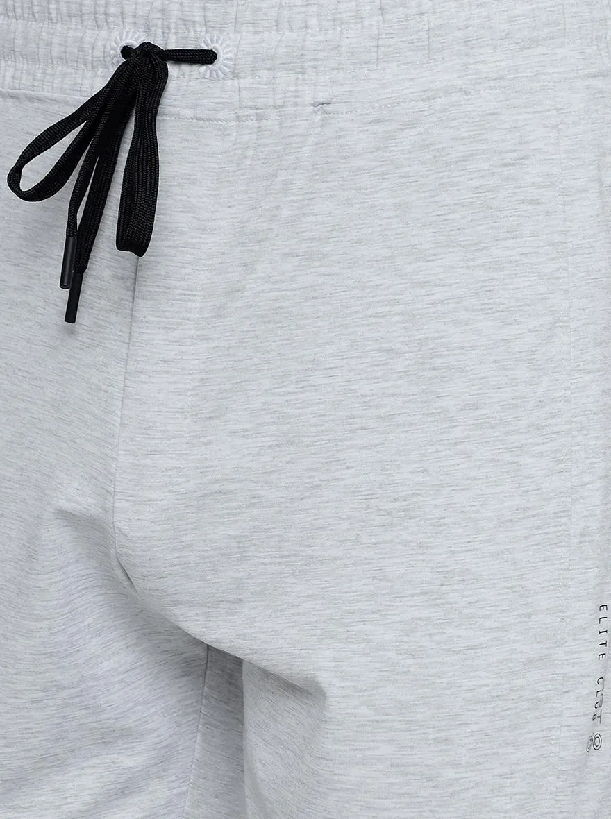 Grey Melange Solid Slim Fit Track Pant | JadeBlue