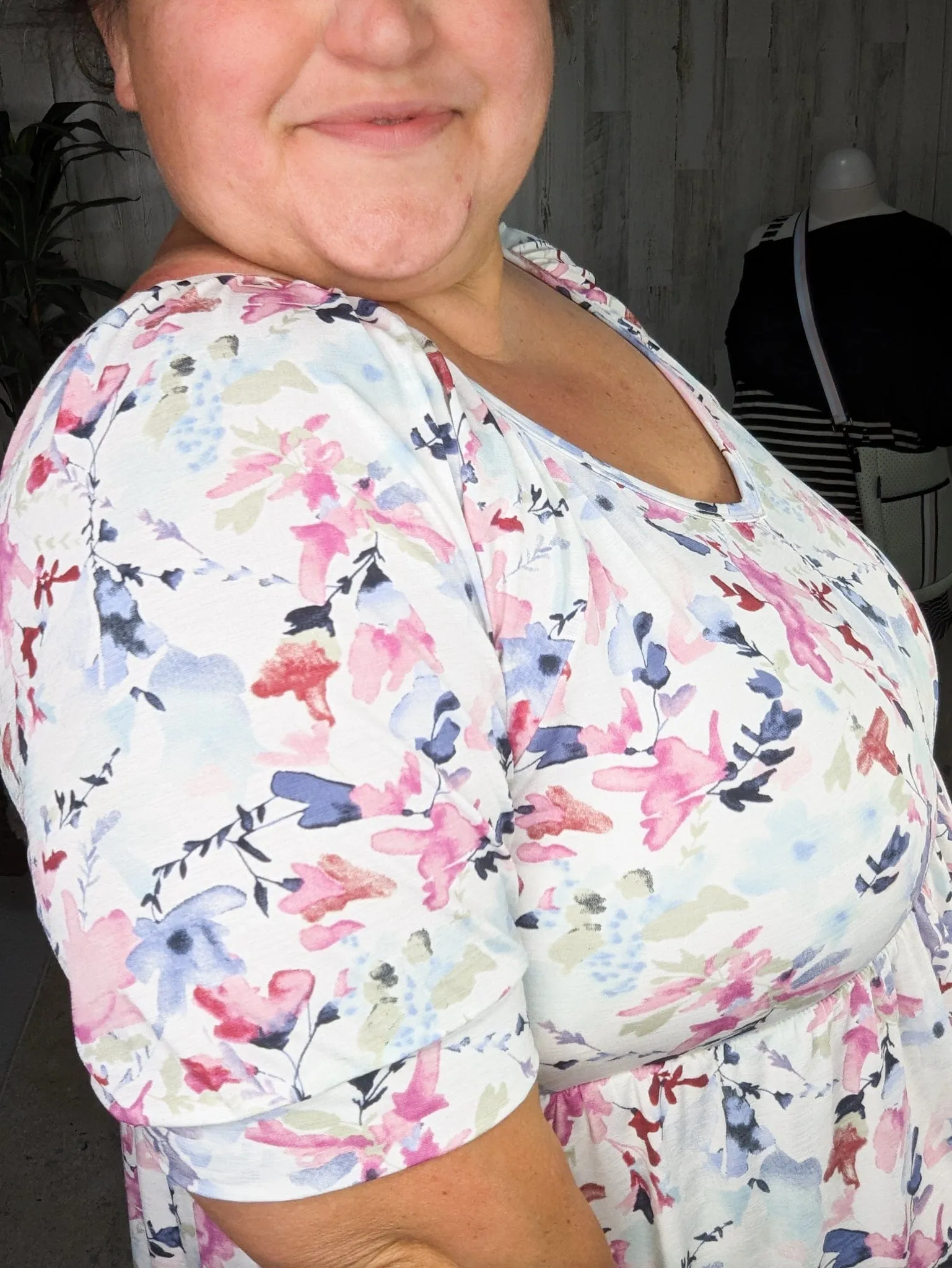 Joanie Vneck Baby Doll Top in Watercolor Florals (4 colors)