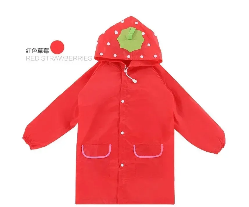 Kids Cartoon Animal Waterproof Foldable Raincoat - Portable Rain Poncho for Hiking