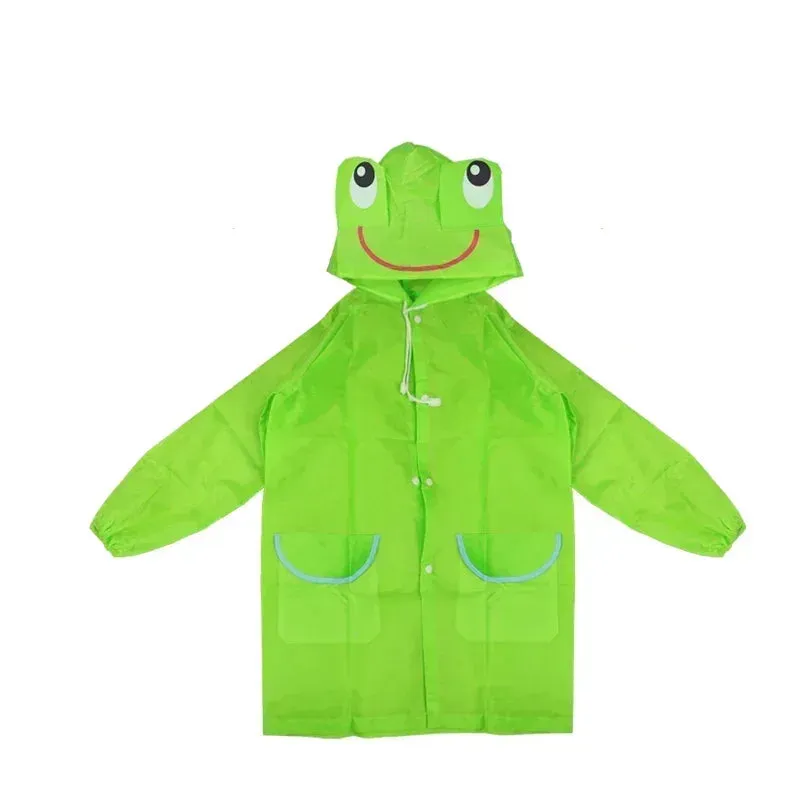 Kids Cartoon Animal Waterproof Foldable Raincoat - Portable Rain Poncho for Hiking
