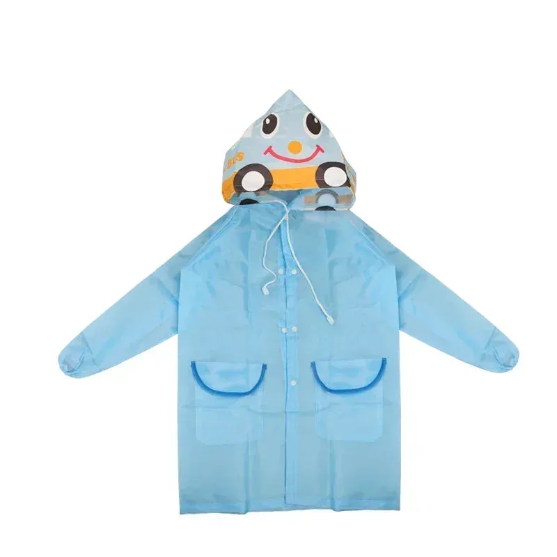 Kids Cartoon Animal Waterproof Foldable Raincoat - Portable Rain Poncho for Hiking