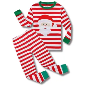 Kids Christmas Pyjamas - Santa Red Stripe