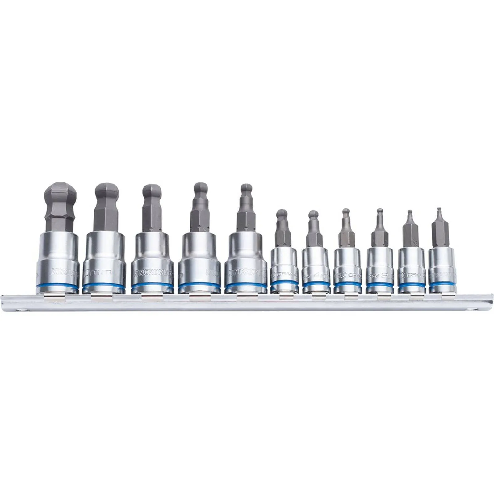 Kincrome 11 Piece 1/4 & 3/8 Drive Metric Short Series Ball-End Hex Socket Set
