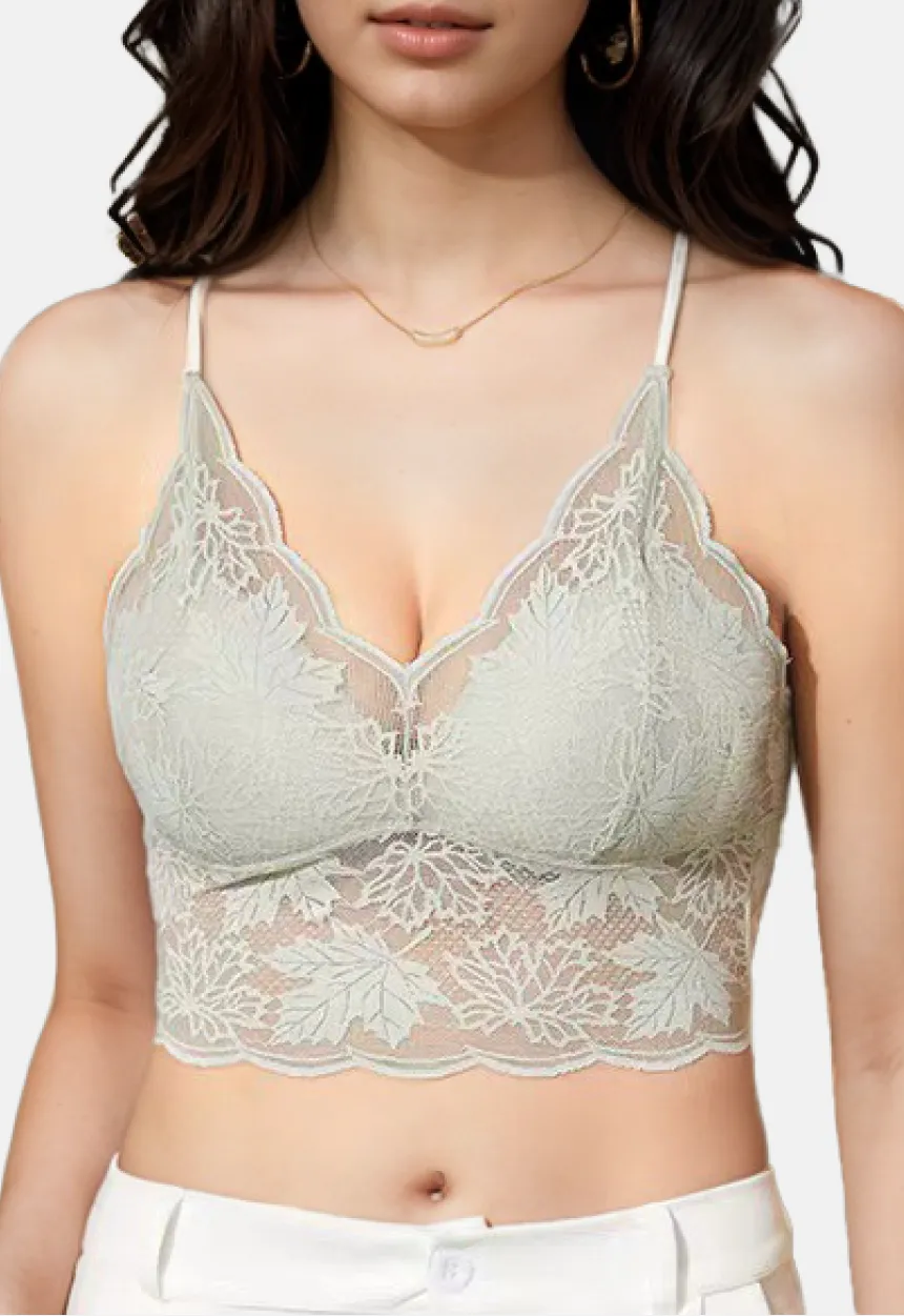 Lace Bralette with Criss-Cross Back——One Size