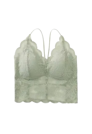 Lace Bralette with Criss-Cross Back——One Size