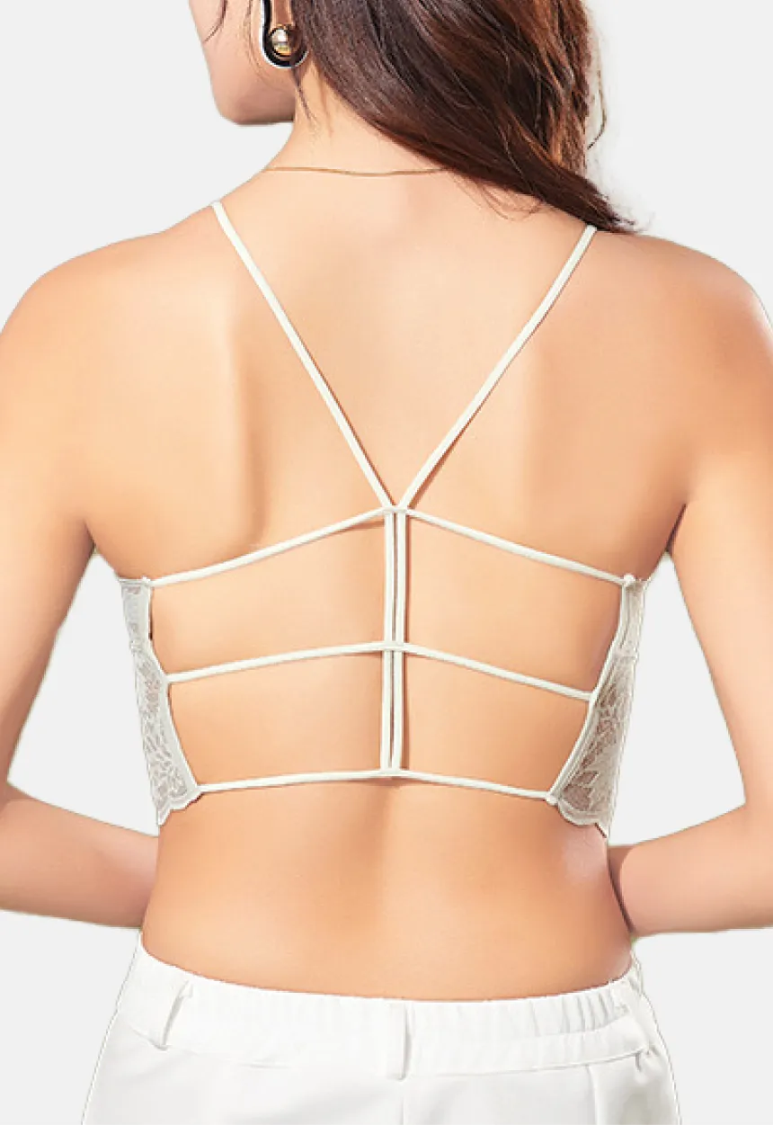 Lace Bralette with Criss-Cross Back——One Size