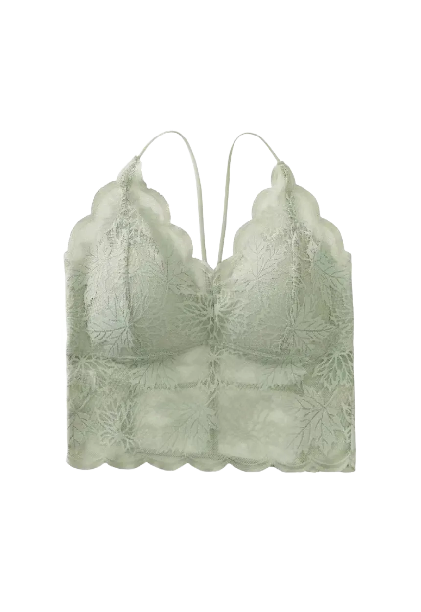 Lace Bralette with Criss-Cross Back——One Size