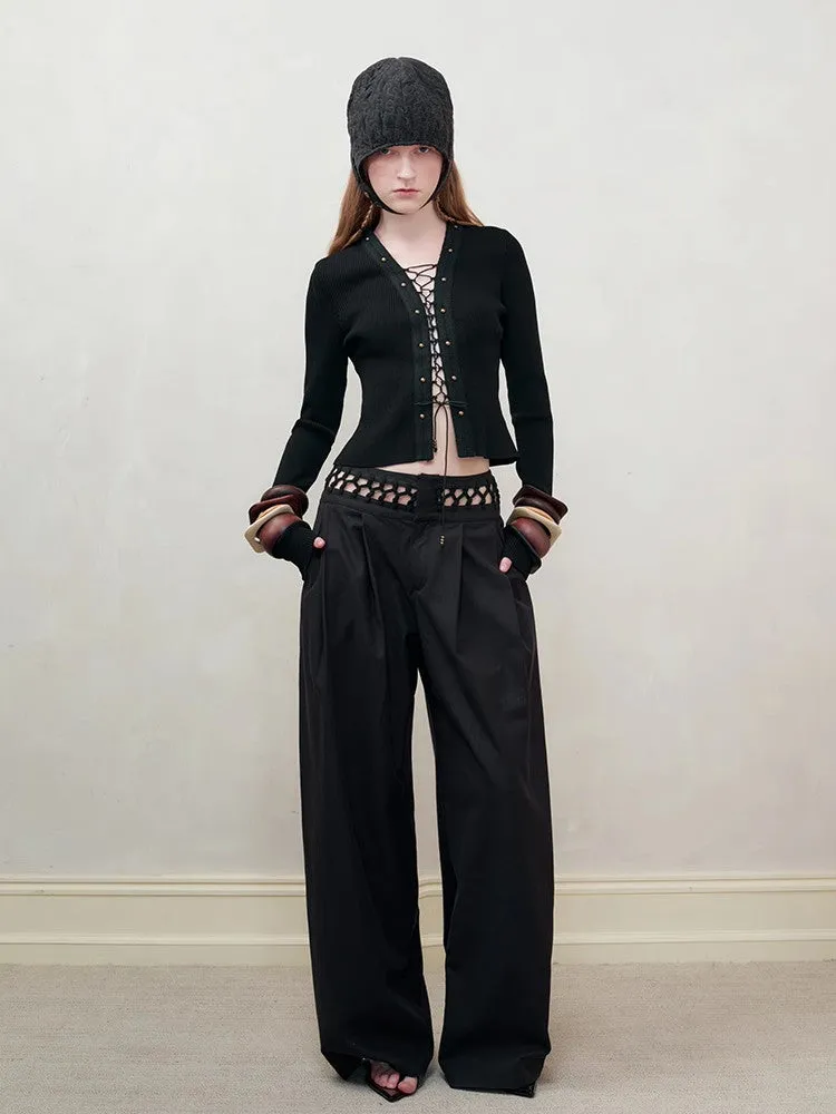 Lace-Up Sexy Nichi Thin Knit