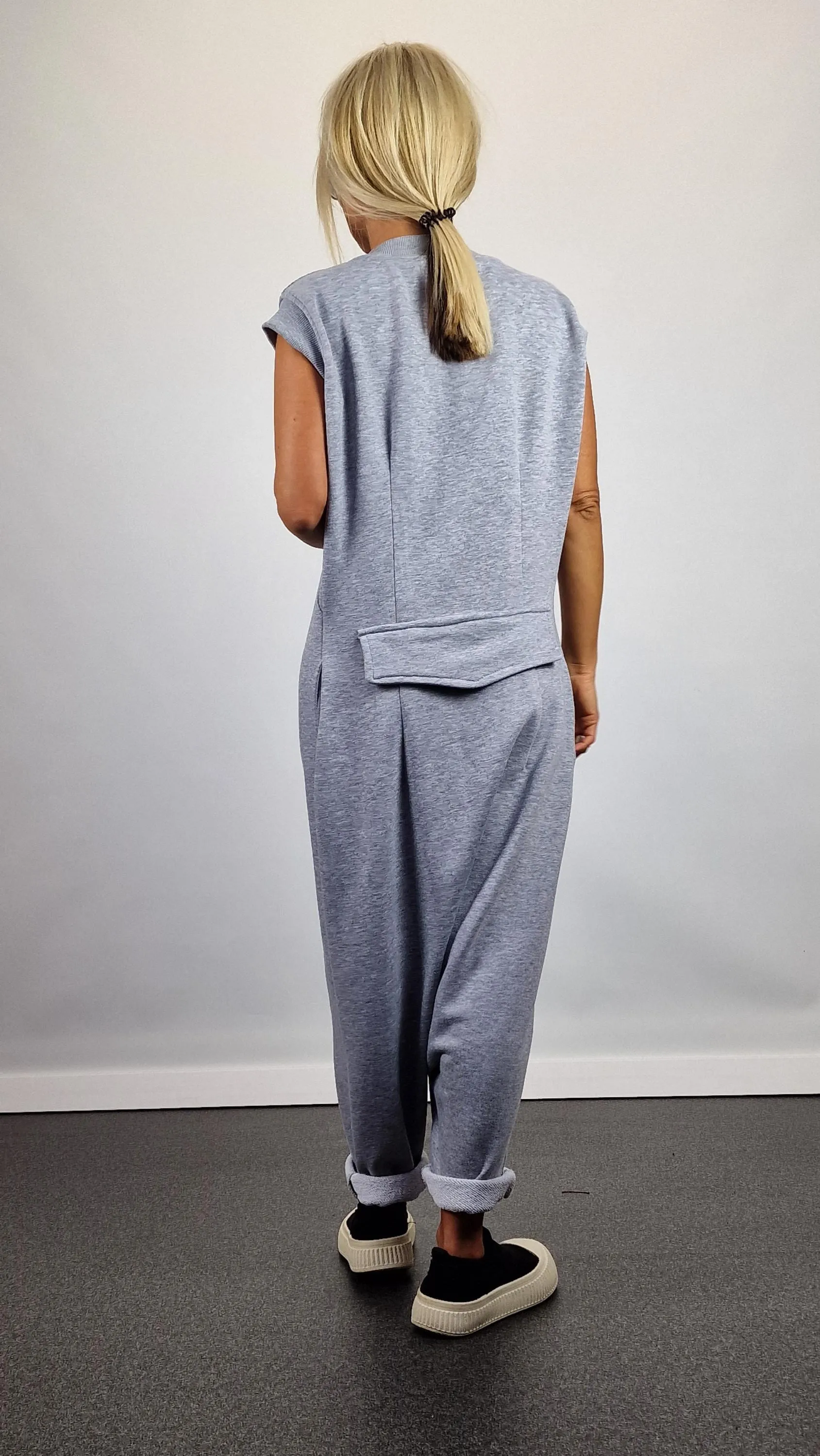 Lady casual jumpsuit/ Cotton Jumpsuit /Loose harem trousers jumpsuit/ Extravagant jumpsuit/Gothic jumpsuit