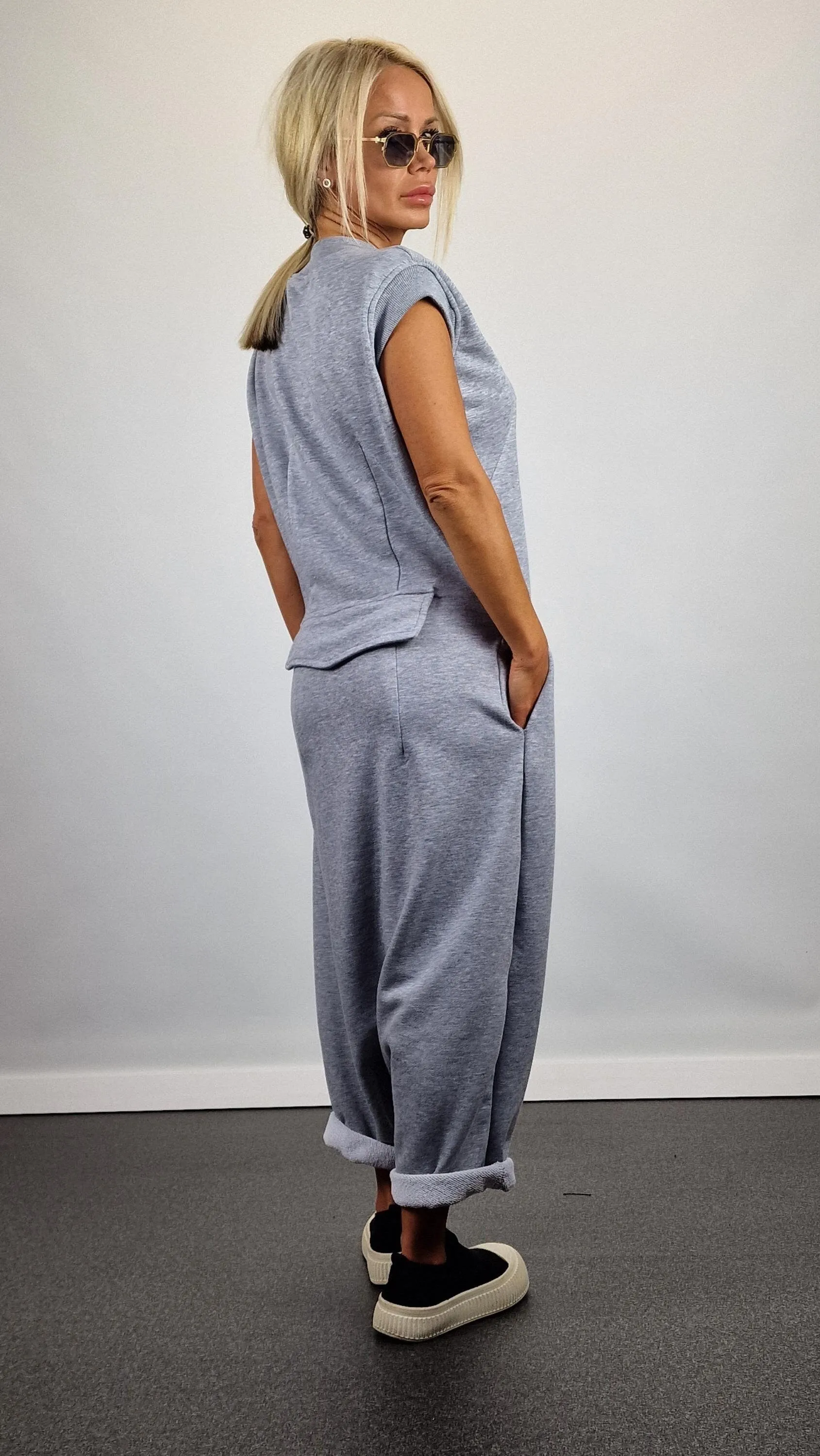 Lady casual jumpsuit/ Cotton Jumpsuit /Loose harem trousers jumpsuit/ Extravagant jumpsuit/Gothic jumpsuit