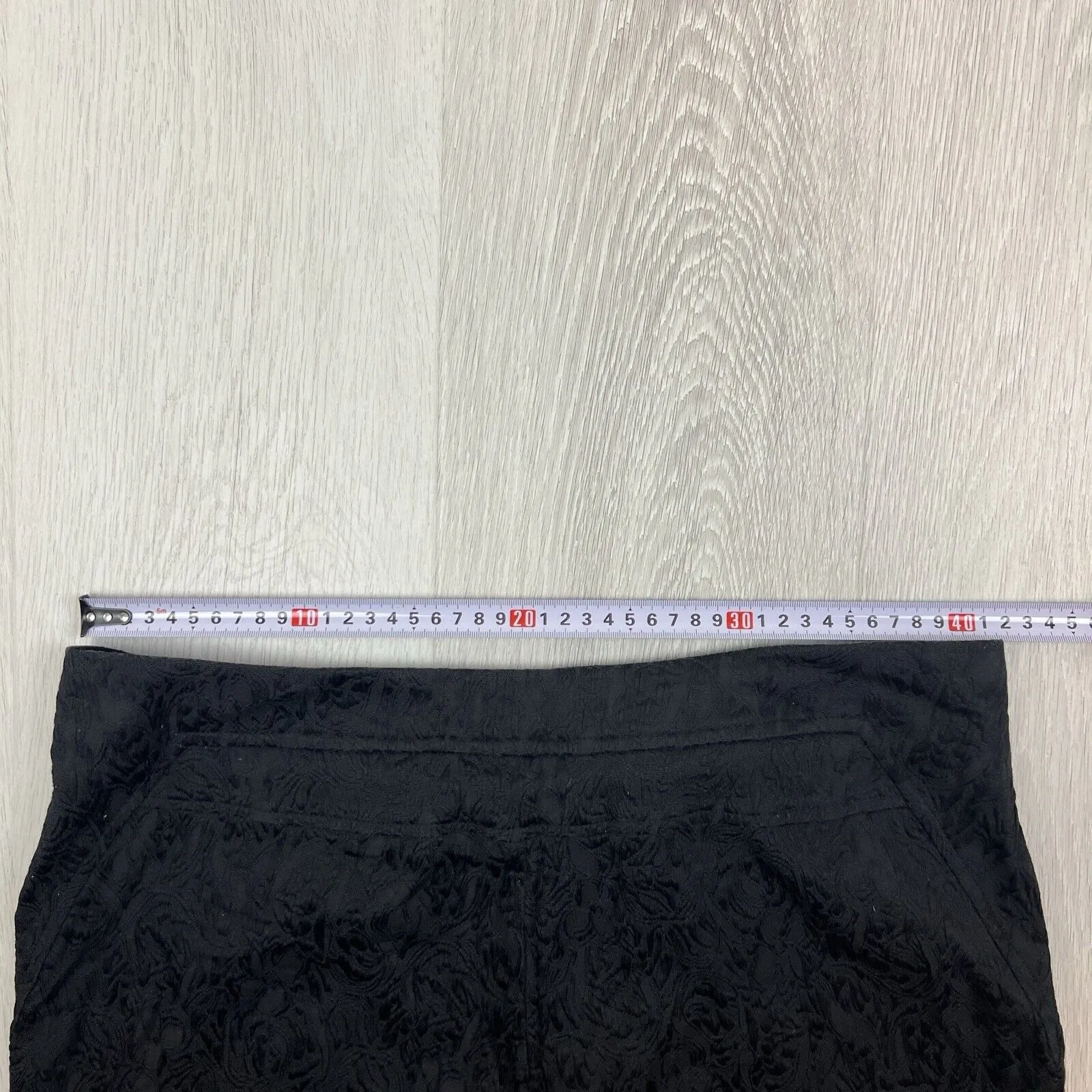 Laura Ashley Womens Black Slim Texture Pattern Pants Size 14