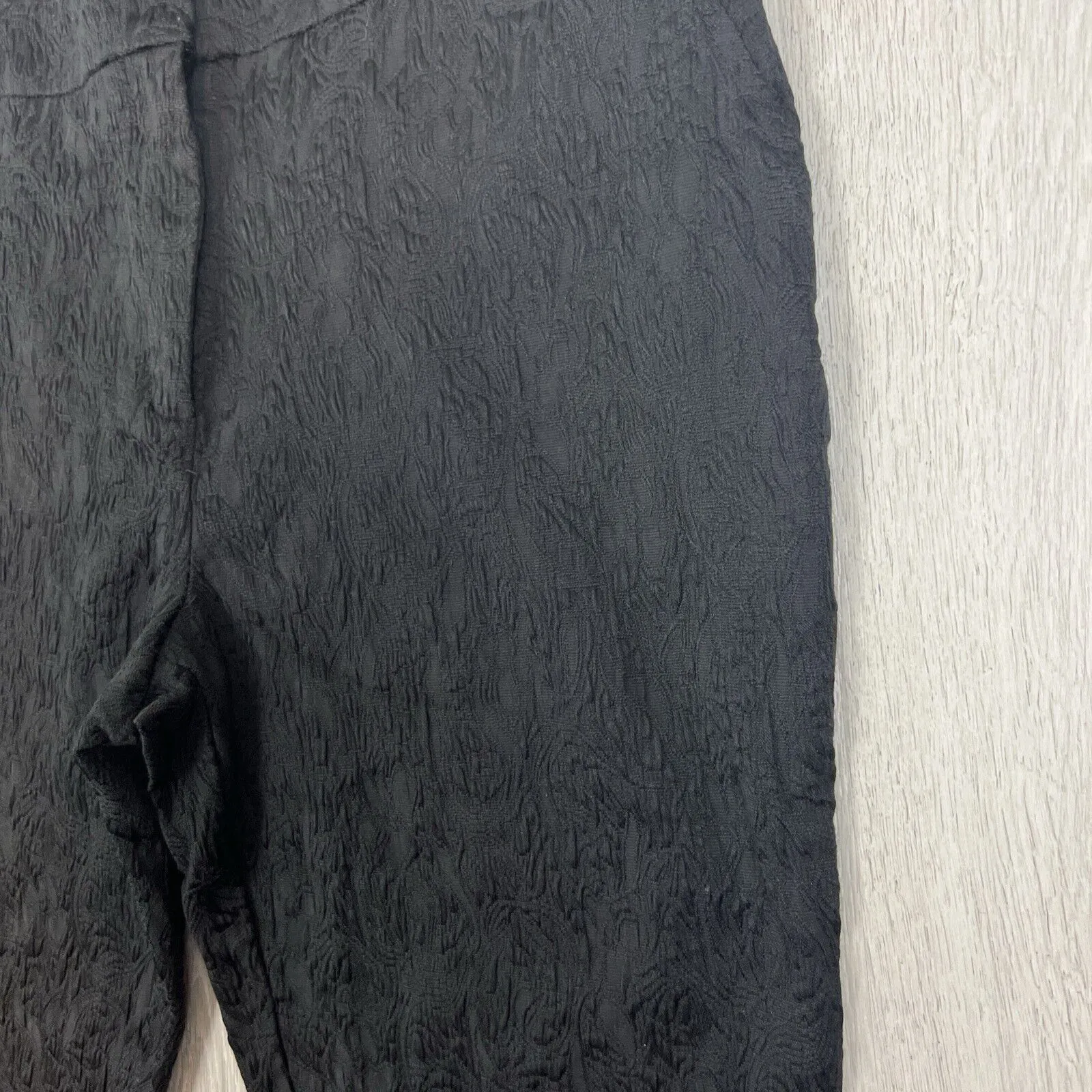 Laura Ashley Womens Black Slim Texture Pattern Pants Size 14