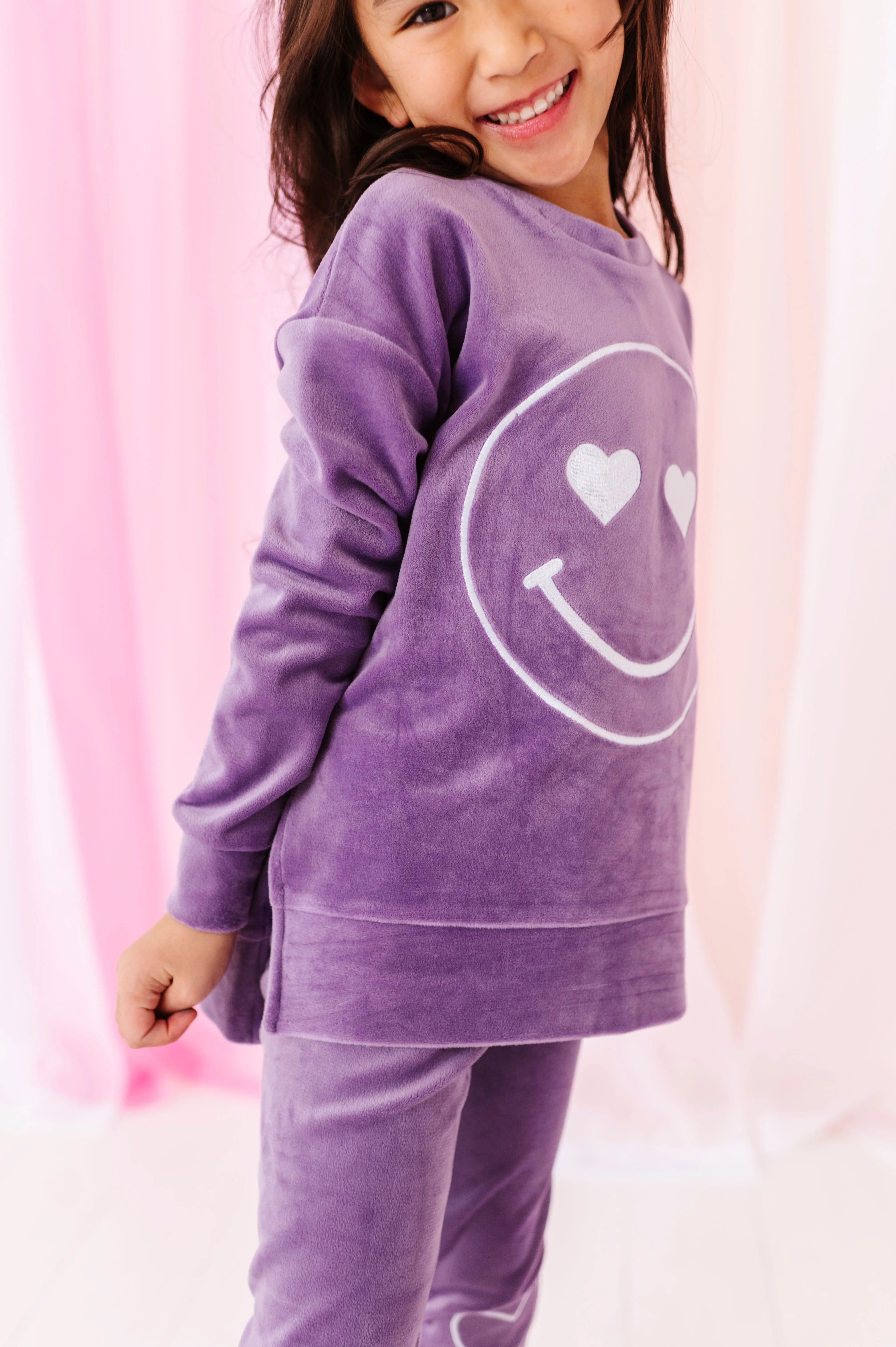 Lavender Heart Smiley | Velour SET