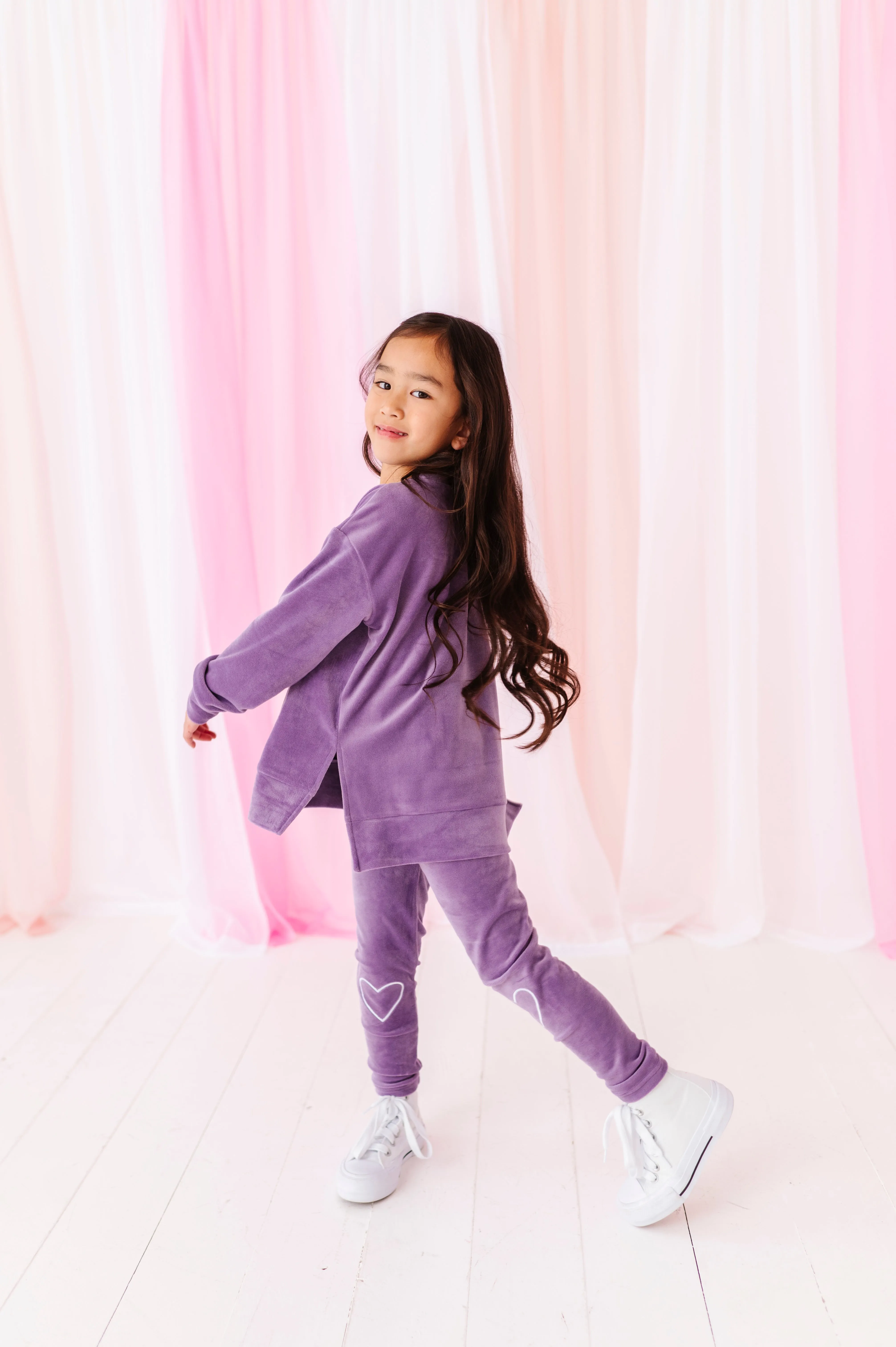 Lavender Heart Smiley | Velour SET