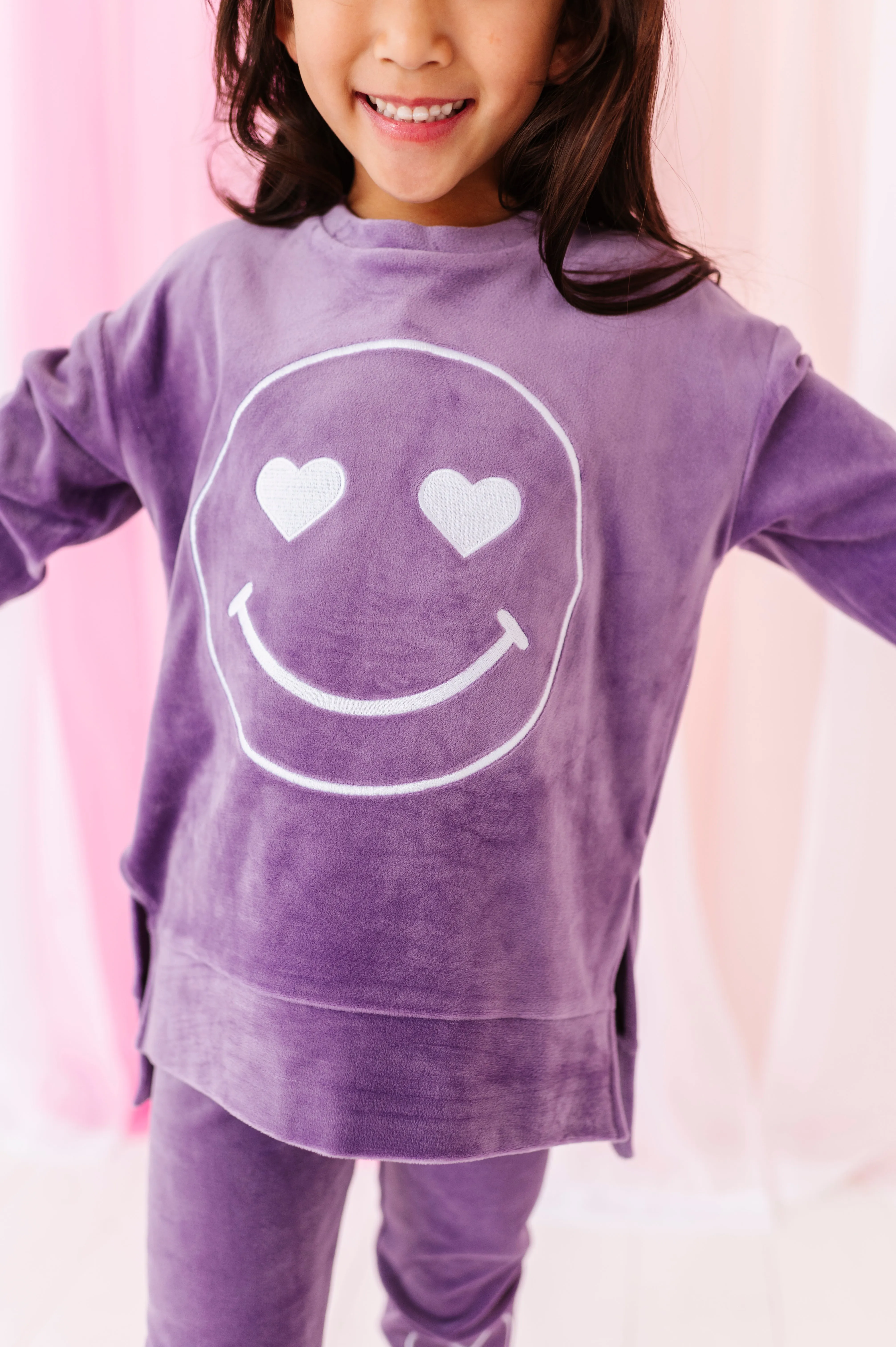 Lavender Heart Smiley | Velour SET