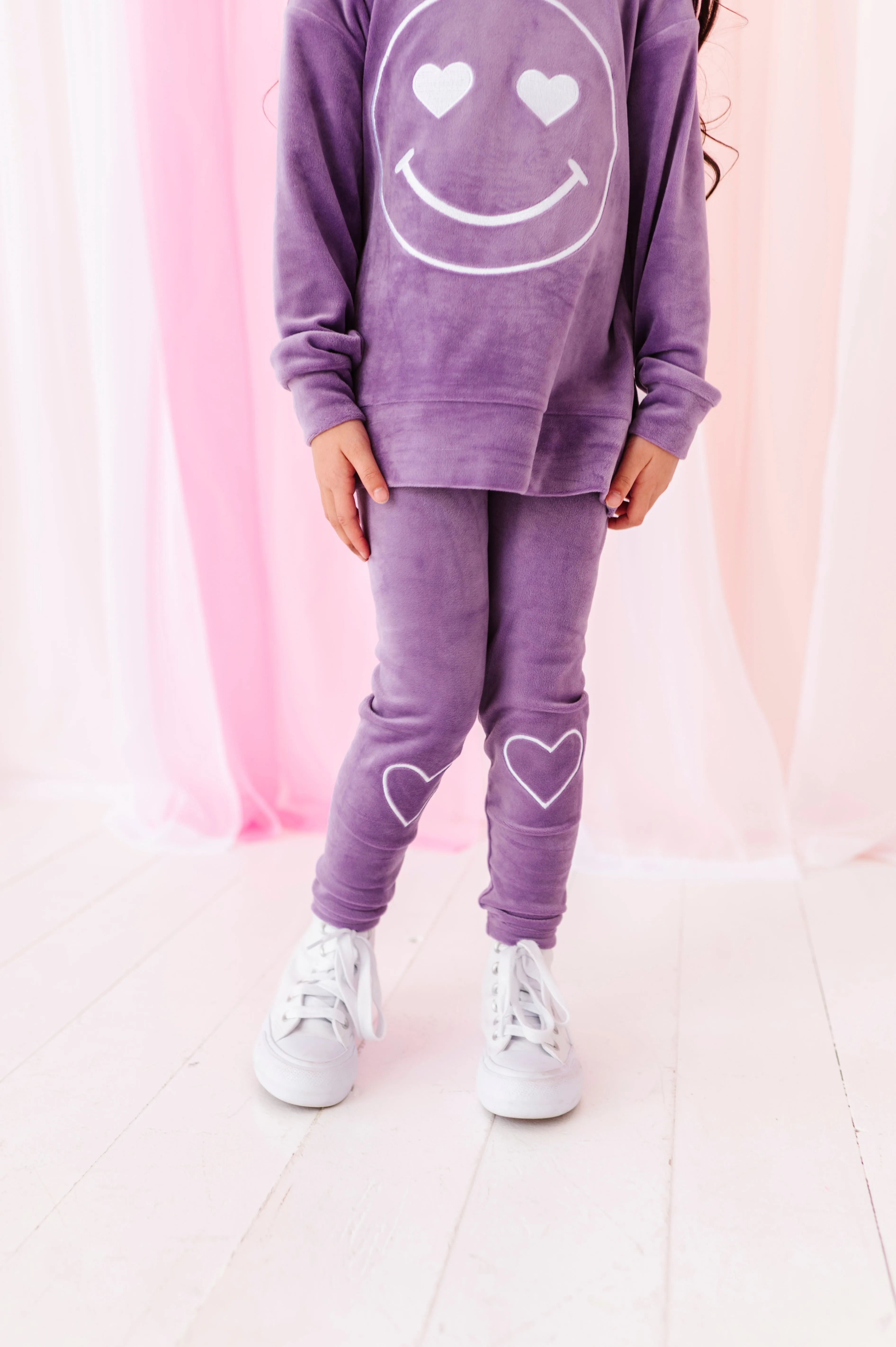 Lavender Heart Smiley | Velour SET