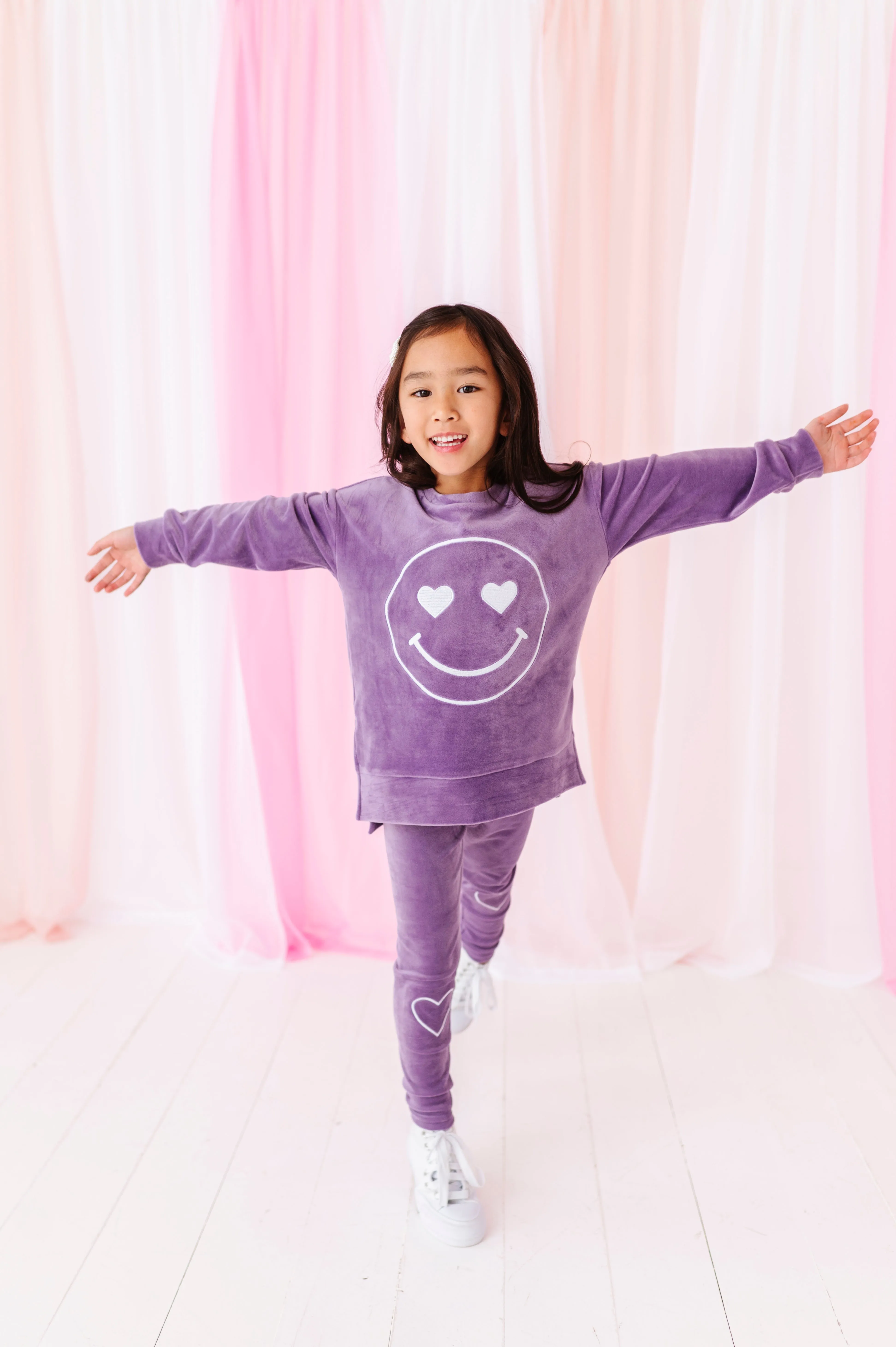 Lavender Heart Smiley | Velour SET