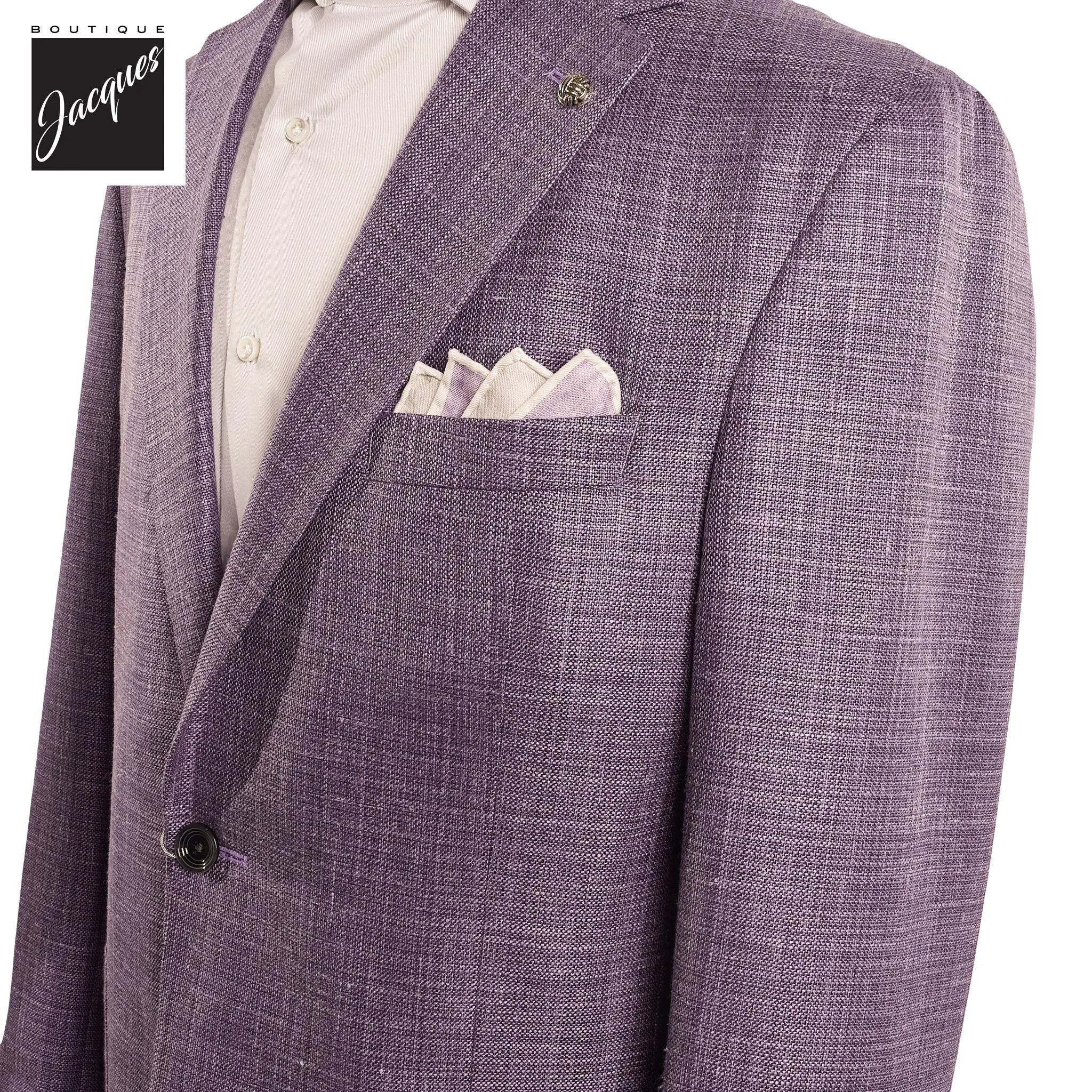 Lavender Neat Wool/Silk/Linen Morton Contemporary Fit Sport Jacket - Jack Victor