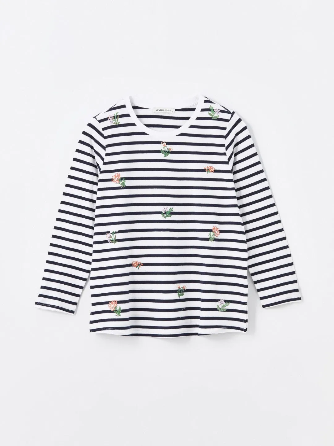 LCW Grace

Navy Blue Striped Crew Neck Striped Long Sleeve Women's T-Shirt