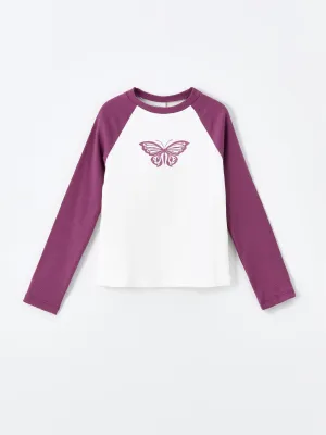 Lcw Kids Ecru Crew Neck Girls T-Shirt