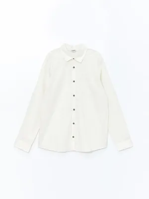 LCW Kids Ecru Linen Blend Boy Shirt