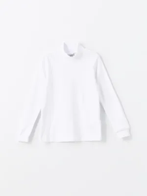 Lcw Kids White Half Turtleneck Basic Boy T-Shirt