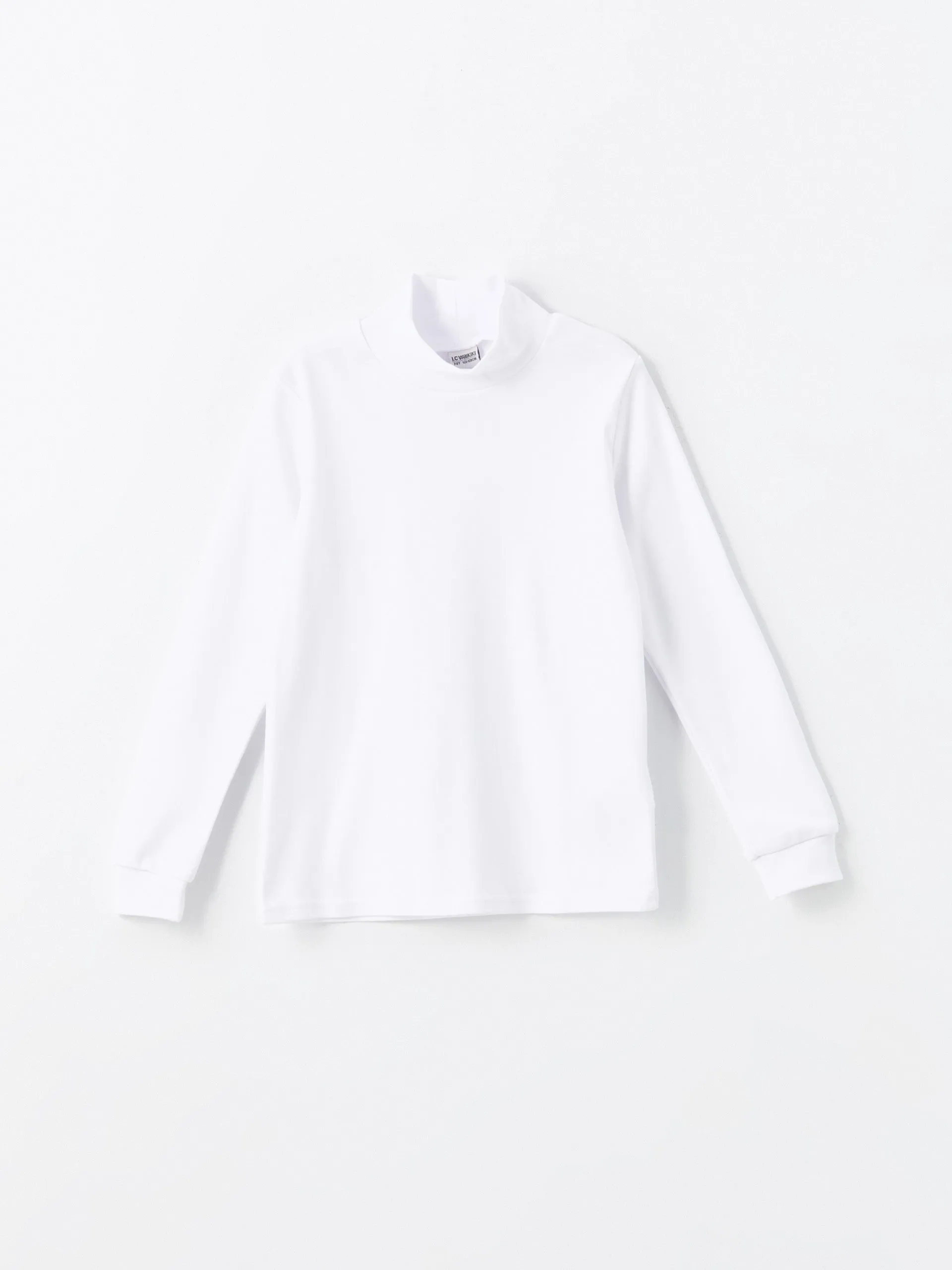 Lcw Kids White Half Turtleneck Basic Boy T-Shirt