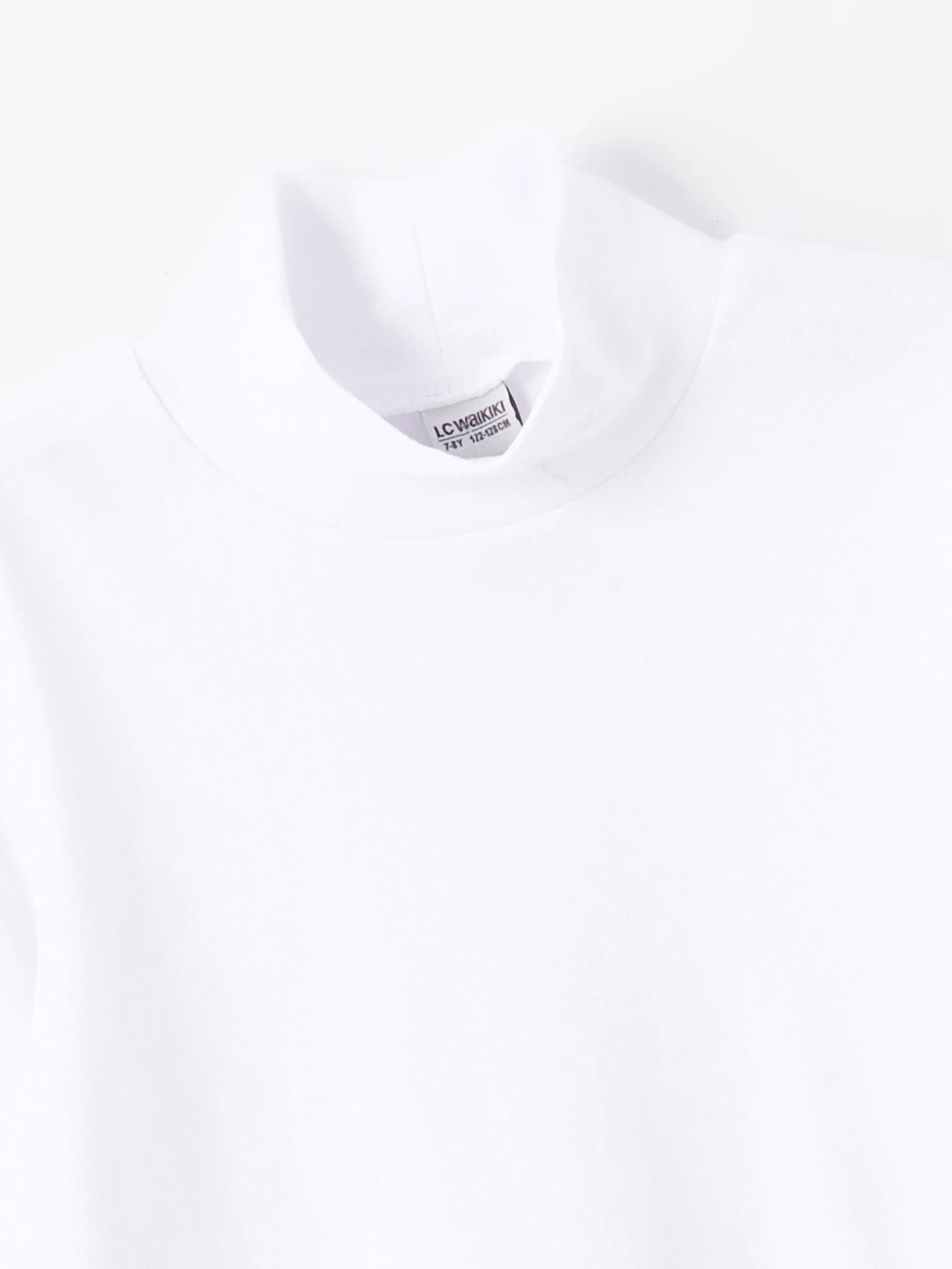 Lcw Kids White Half Turtleneck Basic Boy T-Shirt