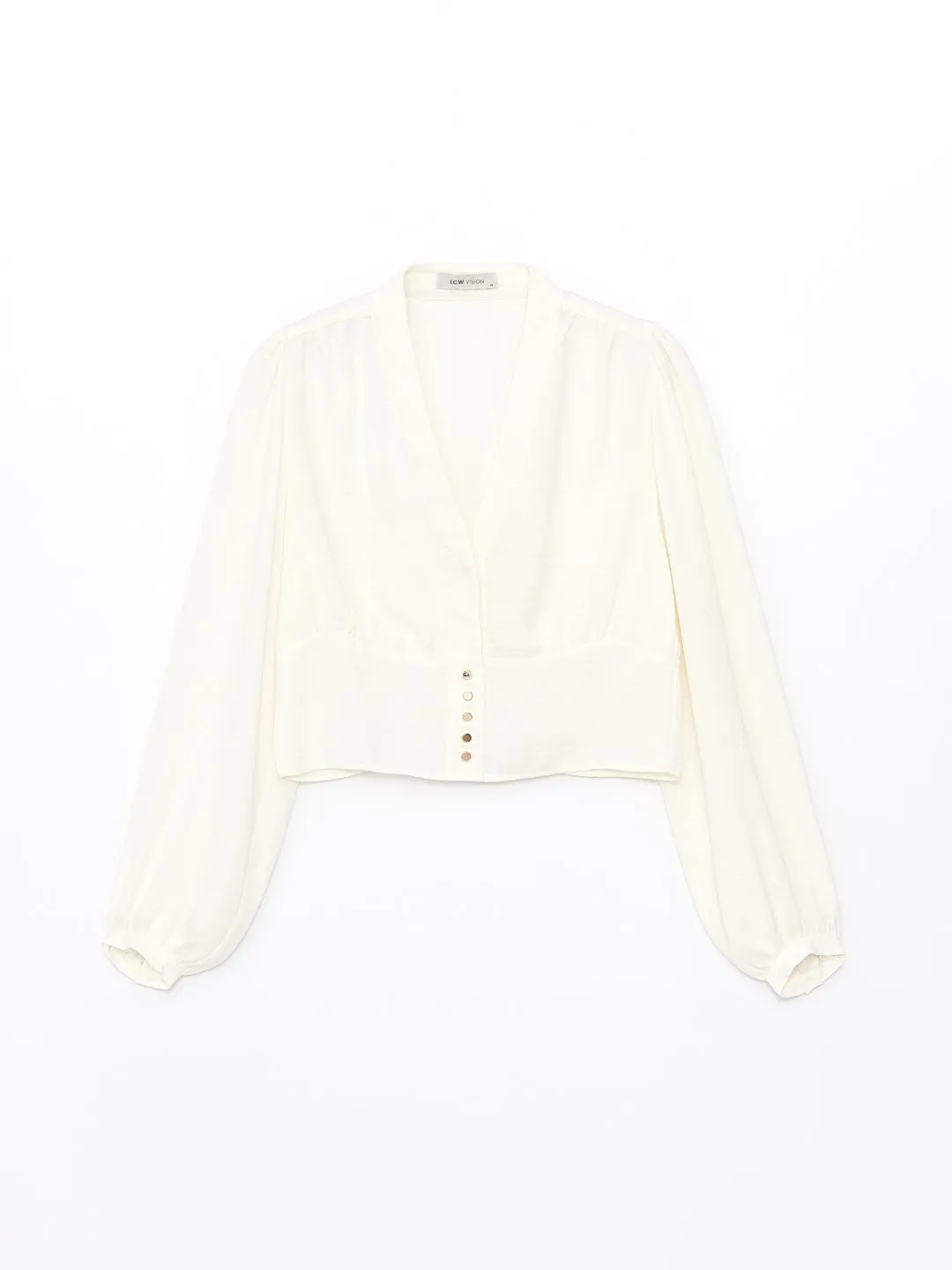 LCW Vision

Ecru V Neck Plain Long Sleeve Crop Women's Blouse