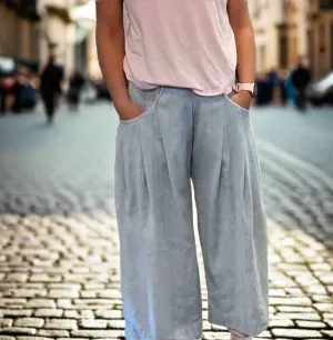 Lite weight Wool Pocket Pants PALE BLUE