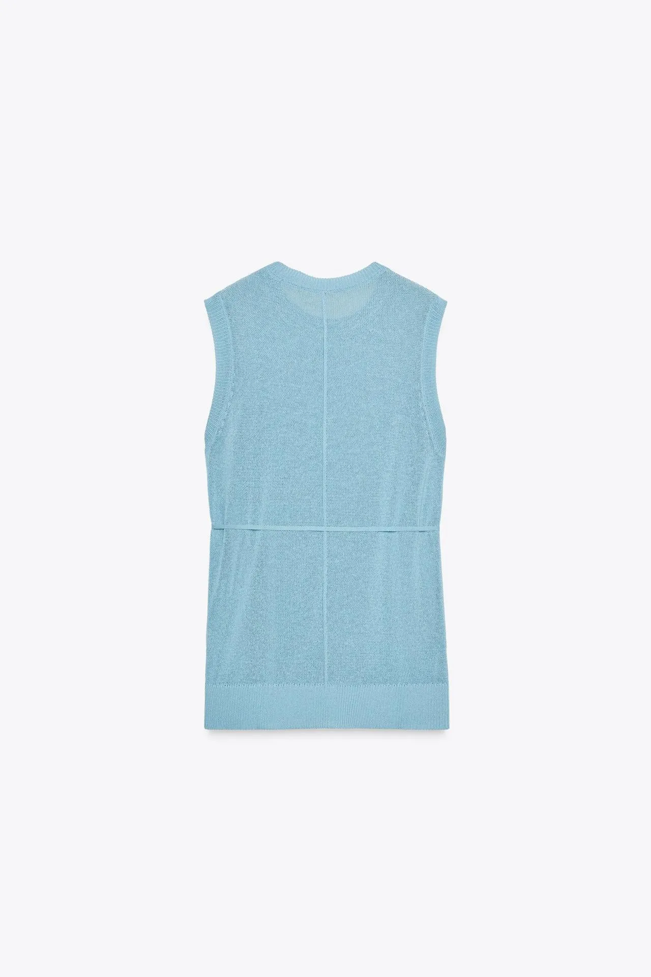 Long knit top with belt
