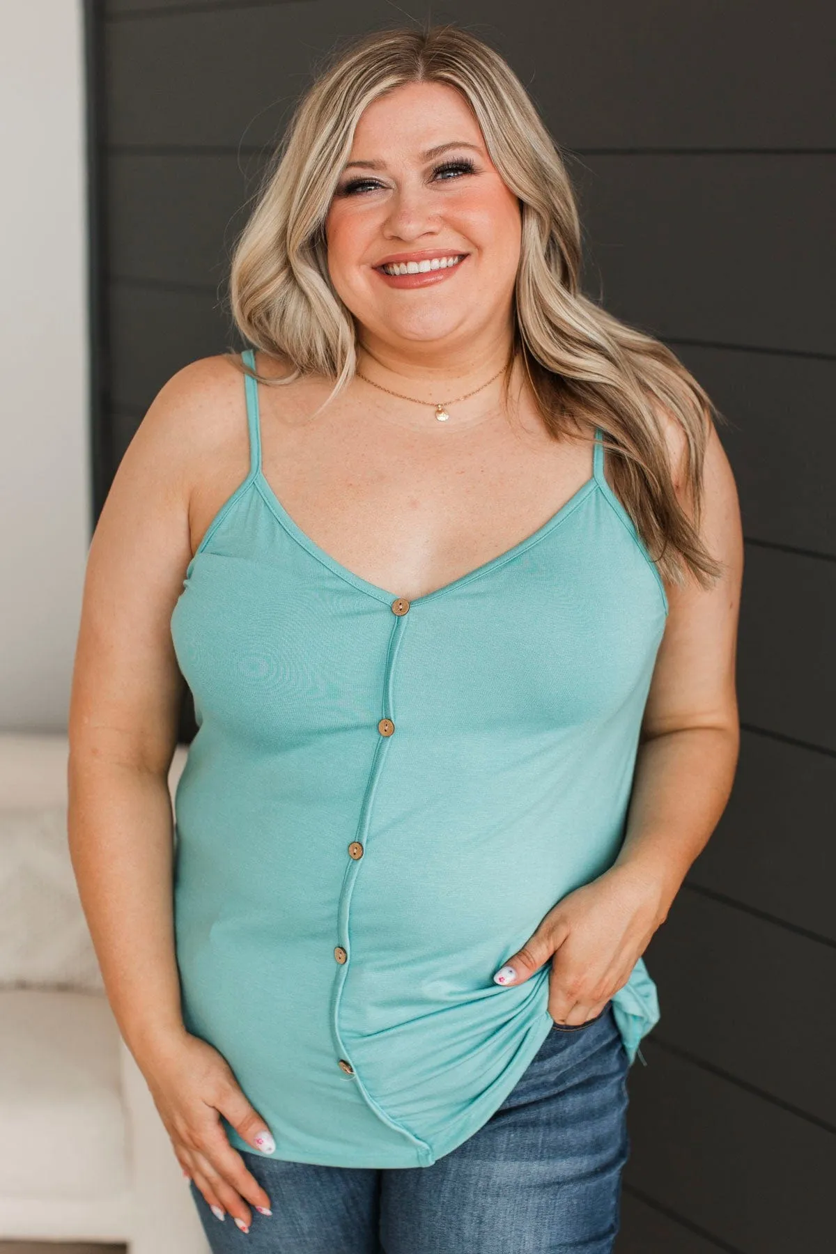 Looking For A Friend Tank Top- Dark Seafoam
