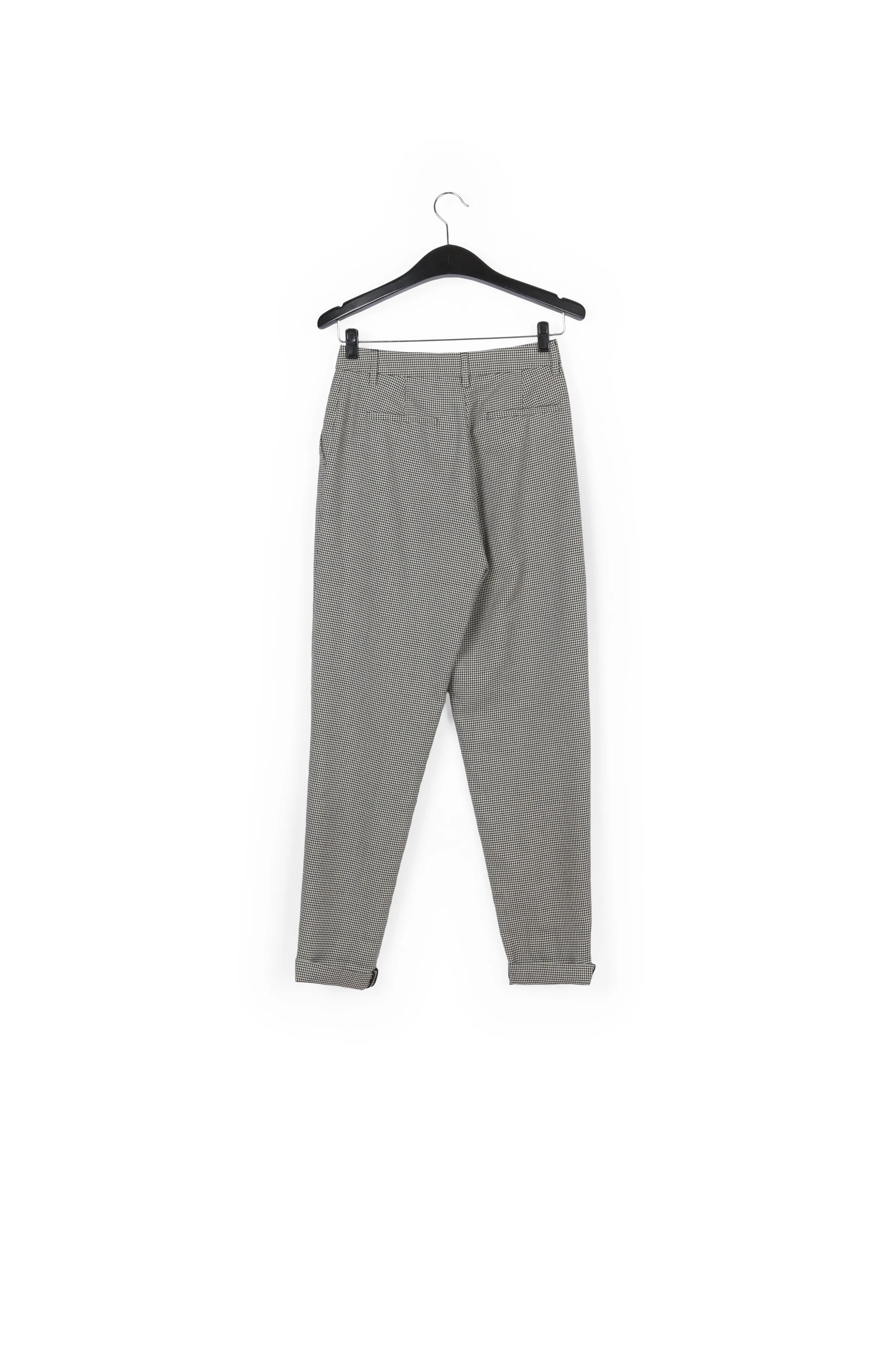 Loose-fit houndstooth high-waist pants