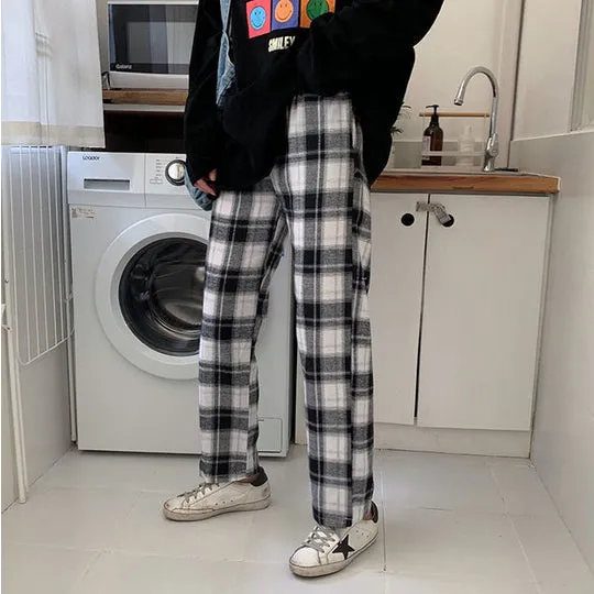 Loose Hip Hop Casual Plaid Long Pants