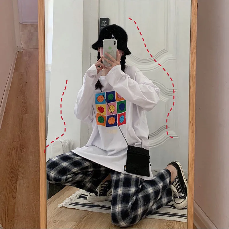 Loose Hip Hop Casual Plaid Long Pants