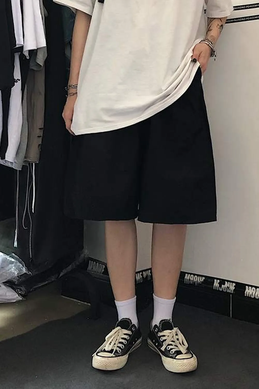 Loose Knee Length Drawstring Shorts Pants