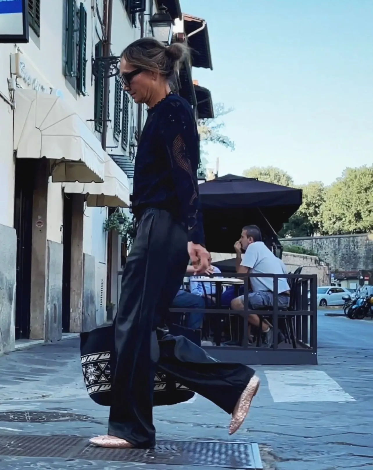 LOOSE PANTS IN PU - BLACK