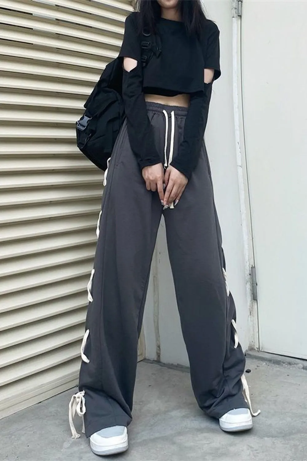 Loose Side Tie Style Jogging Pants