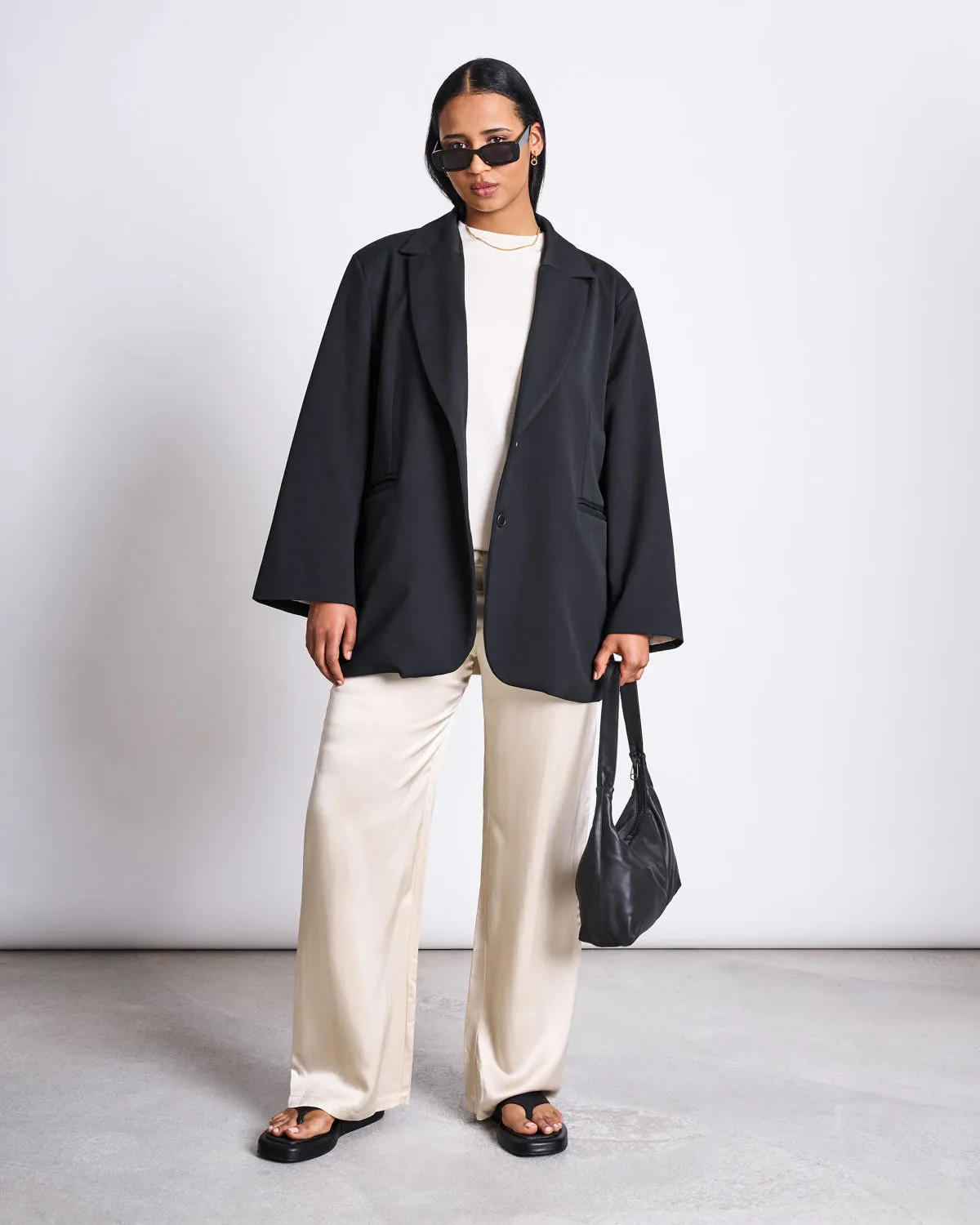 LOOSE SILKY PANTS FRIS IVORY