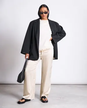LOOSE SILKY PANTS FRIS IVORY