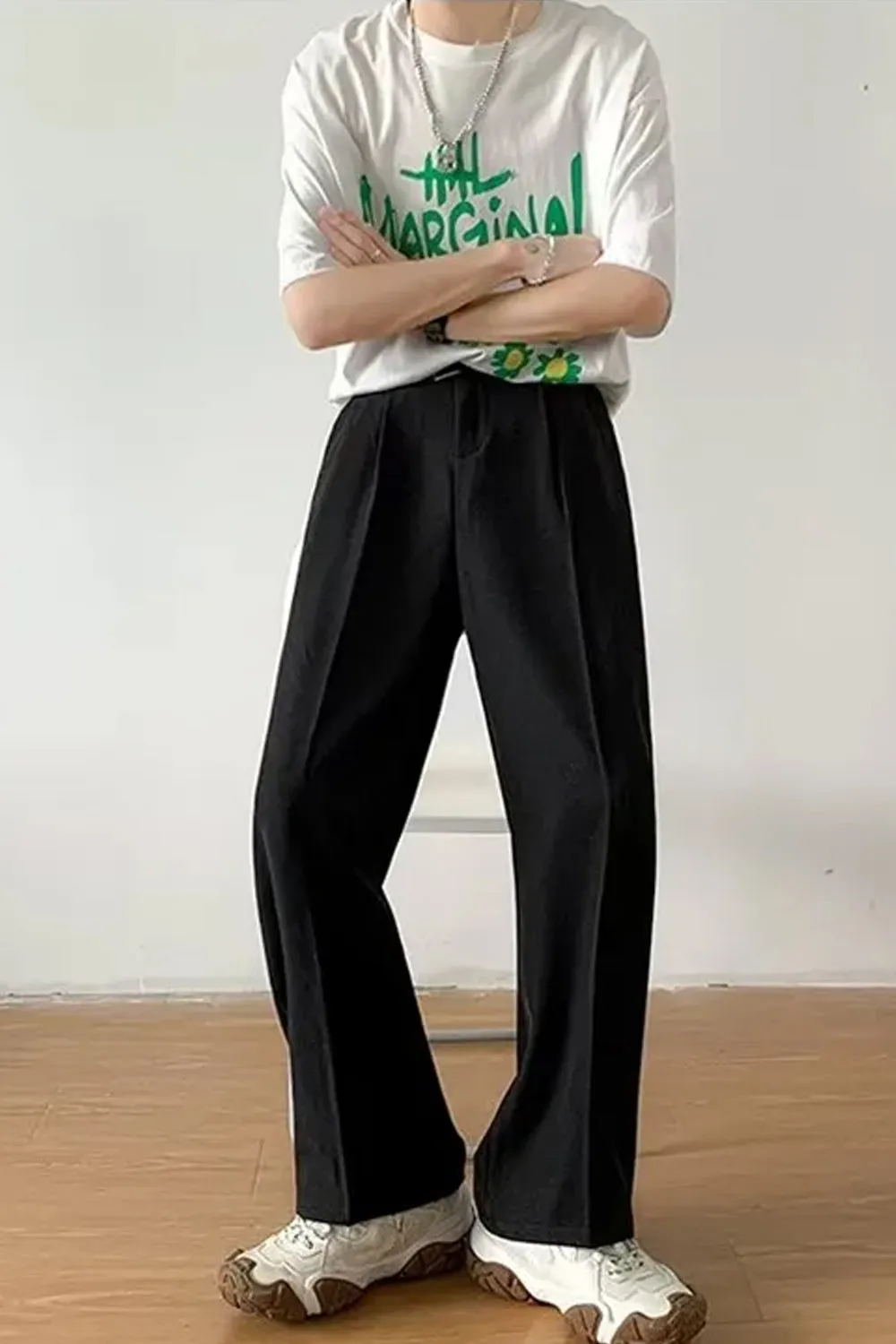 Loose Solid Basic Long Men Pants