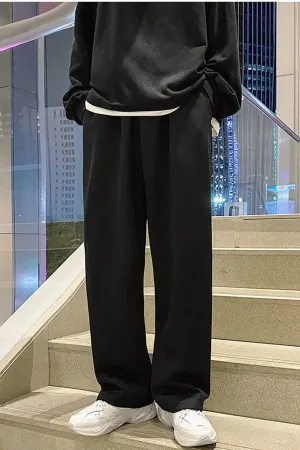 Loose Solid Color Straight Men Sweatpants