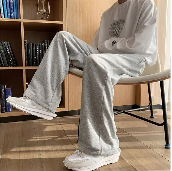 Loose Solid Color Straight Men Sweatpants