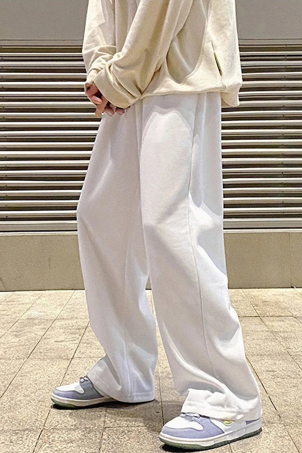 Loose Solid Color Straight Men Sweatpants