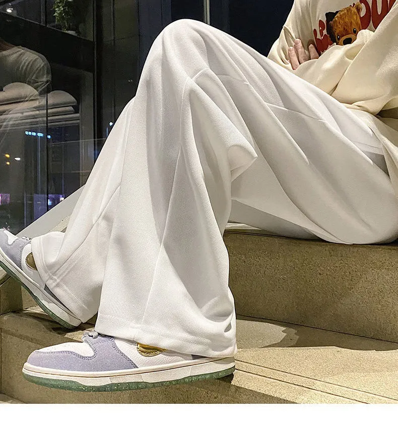 Loose Solid Color Straight Men Sweatpants